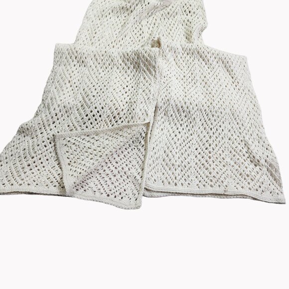 Sincerely Jules Size M 2 Pc Open Knit Crochet Set Beach Cover Flare Pant New - Picture 6 of 9